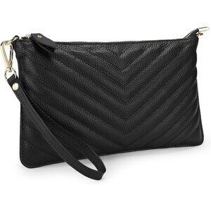 RFID Blocking Z9 Black Chain Wristlet Purse Women Small Clutch Zipper Pockets